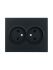 Розетка 2-м СП VESNA без заземл. ПБТ черн. бархат LEZARD 742-4200-128B