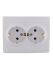 Розетка 2-м СП Karina с заземл. термопласт бел. LEZARD 707-0200-127B