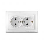 Розетка 2-м СП Севиль 16А IP20 с заземл. бел. UNIVersal С0128