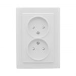 Розетка 2-м СП Минск 10А IP20 без заземл. защ. шторки бел. Basic EKF ERR10-102-100